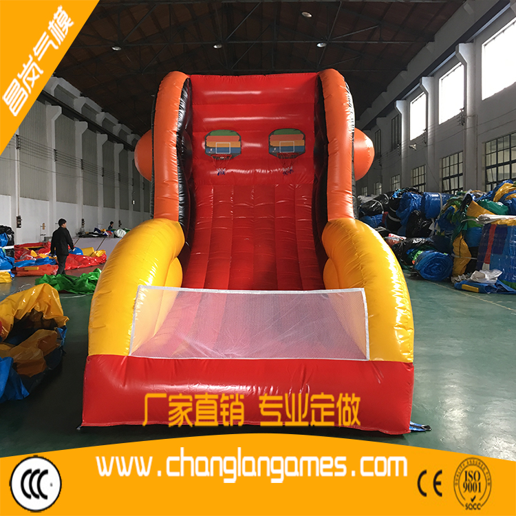 厂家直销充气篮球框气模出口 inflatable basketball game for sale