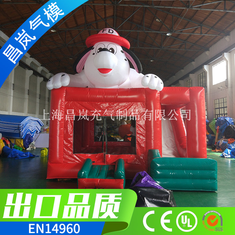 厂家直销 儿童充气跳床滑梯  斑点狗充气蹦蹦床城堡滑滑梯 Hot sale inflatable bouncer slide combo game for kids